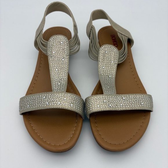 NWOB Bongo Zandra Gladiator Champagne Metallic Shimmer Sandals; Size 10 - Picture 1 of 11